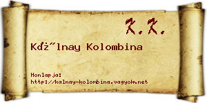 Kálnay Kolombina névjegykártya